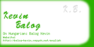 kevin balog business card